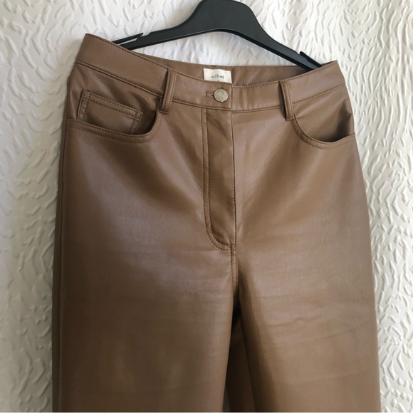 Aritzia Wilfred Constant Camel The Melina Pant High-waisted Vegan Leather Pants - Picture 9 of 13